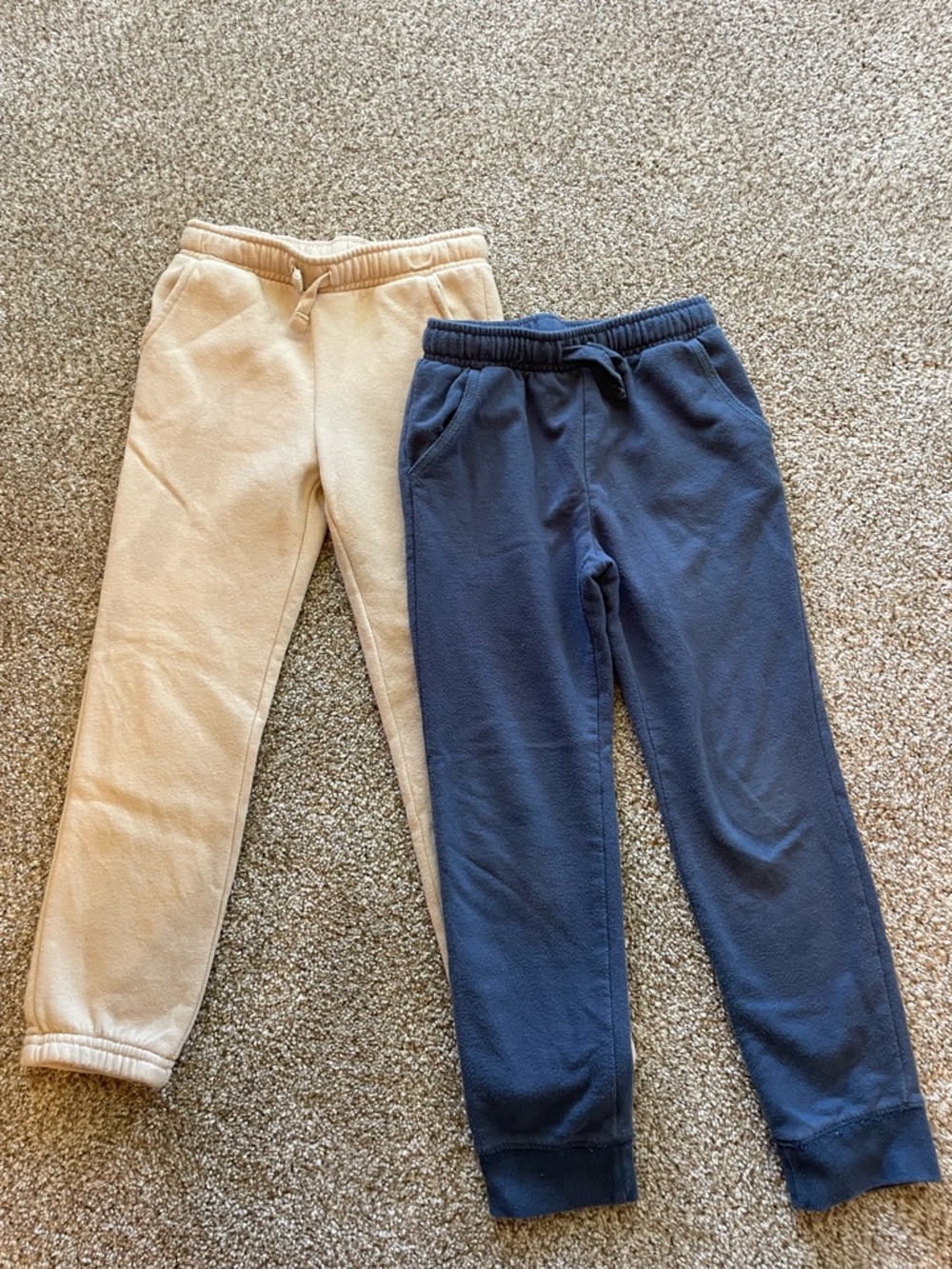 Cat and Jack Fleece Joggers for Kids in Navy and Beige